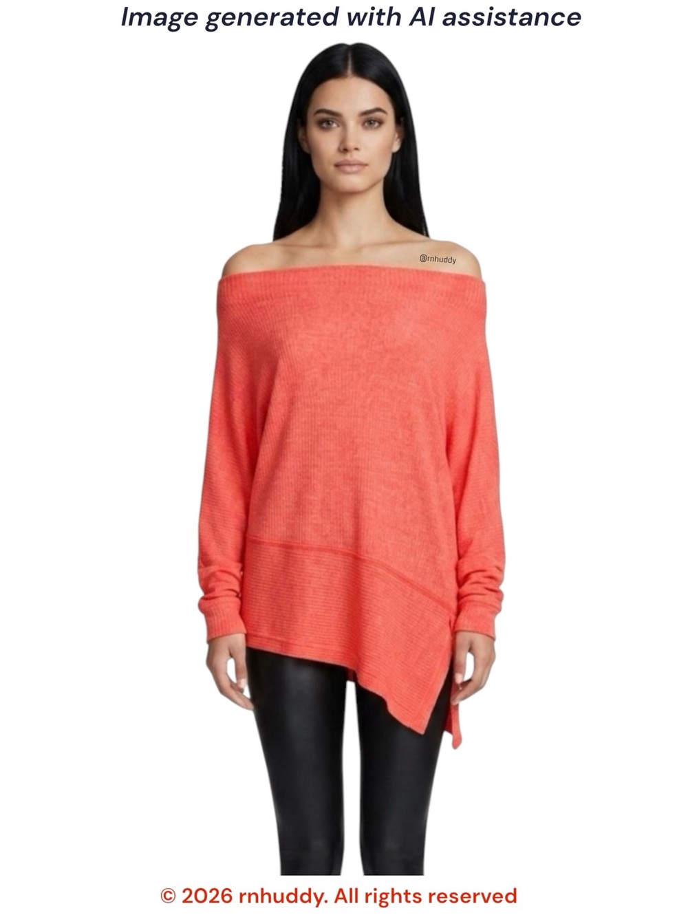 We The Free S coral slouchy tunic thermal londontown top